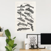  Pistolen uit de jaren 1800, Antiek, oude geweren Poster (Thuiskantoor)