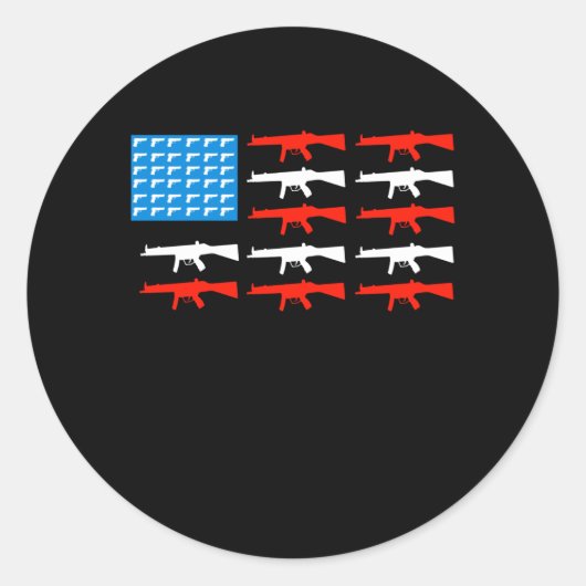 Pistolen Vlag USA Pistool Eigenaren Pistool Rechte Ronde Sticker (Voorkant)