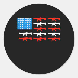 Pistolen Vlag USA Pistool Eigenaren Pistool Rechte Ronde Sticker