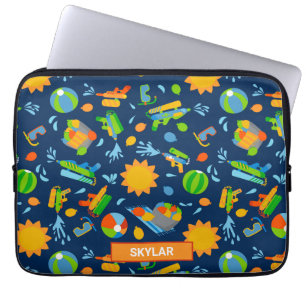 Pistolen waterballonnen zomer kinder patroon laptop sleeve