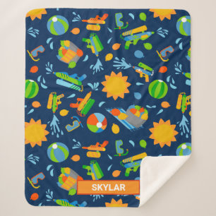 Pistolen waterballonnen zomer kinder patroon sherpa deken