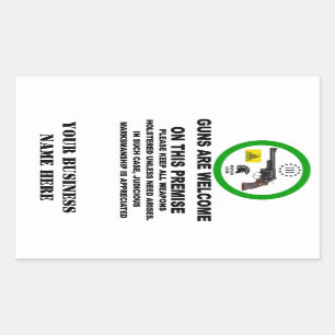 PISTOLEN WELCOME RECHTHOEKIGE STICKER