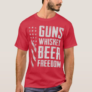 Pistolen Whisky Beer Freedom USA Pro-Pistolen Drin T-shirt
