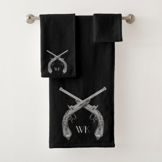 Pistolets croisés Monogramme Noir (En situation)