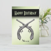 Pistols croisés Invitation de fête d'anniversaire (Debout devant)