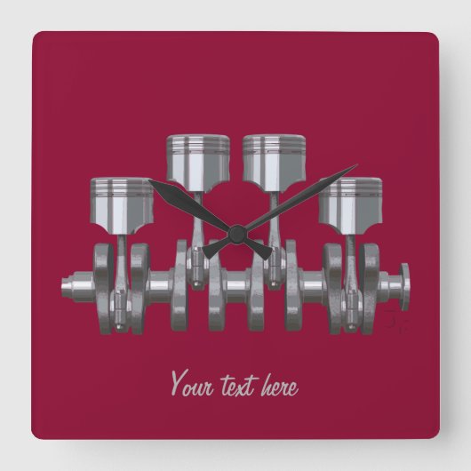 Piston Crankshaft Vierkante Klok (Voorkant)