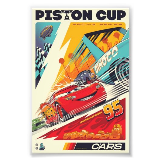 Piston Cup Racing Poster | Retro Cars Art (Devant)