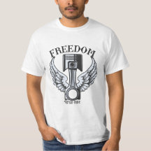 pistons d'ailes de liberté vintage moto T-shirt