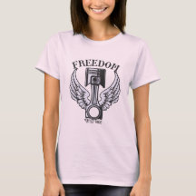 pistons d'ailes de liberté vintage moto T-shirt