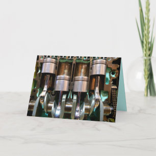 pistons moteur automobile carte de voeux