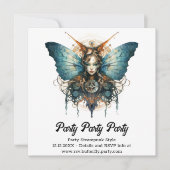 Pistonwing Keizer Vlinder Steampunk Bruiloft Aankondiging (Voorkant)