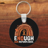 Pistool beëindigen - Geweld Draag Oranje T-Shirt C Sleutelhanger (Voorkant)