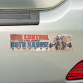 Pistool: beide handen bumpersticker (Op auto)