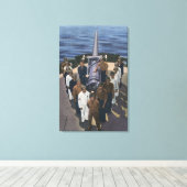 Pistool bemanning bij overwinning - Amerikaanse ma Canvas Afdruk (Insitu (Houten vloer))