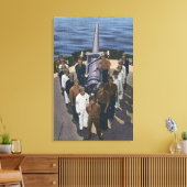 Pistool bemanning bij overwinning - Amerikaanse ma Canvas Afdruk (Insitu (Woonkamer))