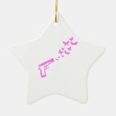 Pistool Butterflies Roze Keramisch Ornament (Voorkant)