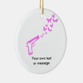 Pistool Butterflies Roze Keramisch Ornament (Rechts)