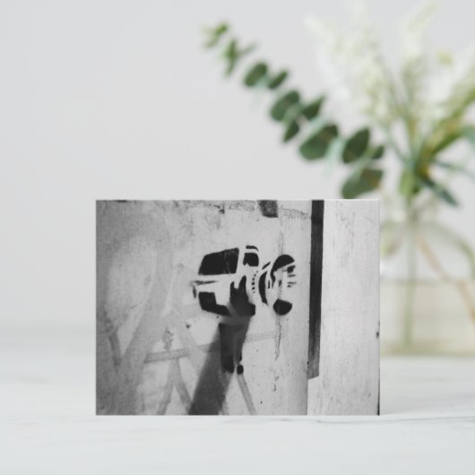 pistool camera graffiti briefkaart (Staand voorkant)