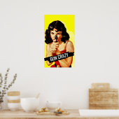Pistool Crazy Babe Poster (Keuken)