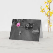 Pistool en Roos Kaart (Gele Bloem)