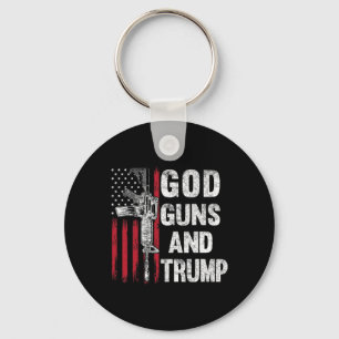 Pistool en Trump 2e wijzigingsvlag AR15 American F Sleutelhanger