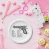 Pistool Figuur V2 Papieren Bordje (Feest)