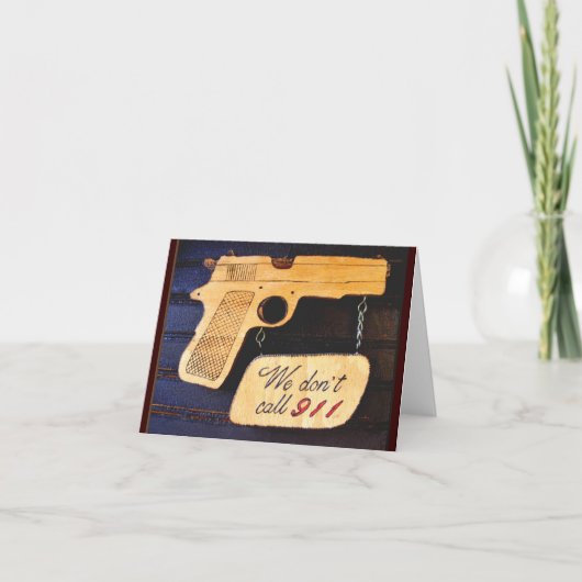 Pistool Humor Bedankkaart (Voorkant)