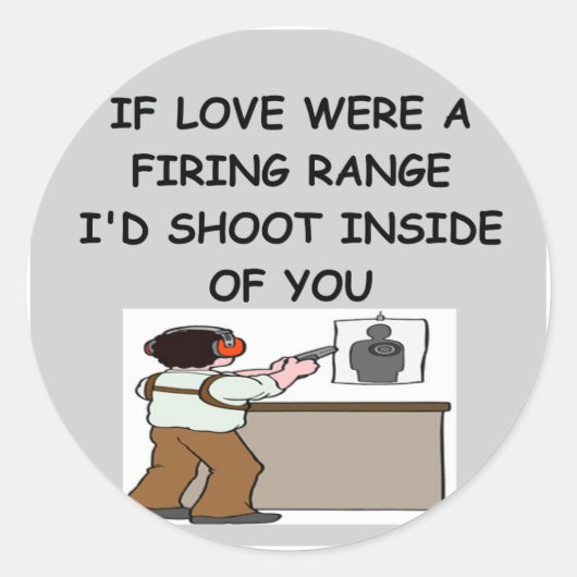 pistool liefhebber ronde sticker (Voorkant)