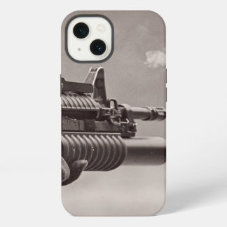 Pistool Masculine, zwart-wit, soldeersubmachine iPhone 13 Hoesje