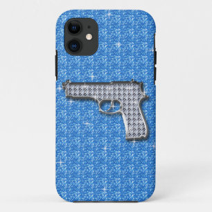 Pistool met blauwe band iPhone 11 hoesje