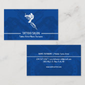 Pistool Minimalist Modern Navy Tattoo Visitekaartje (Voorkant / Achterkant)