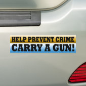 Pistool rechten voorkomen criminaliteit bumpersticker (Op auto)