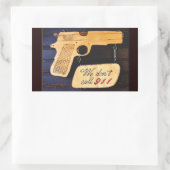 Pistool Rechthoekige Sticker (Tas)