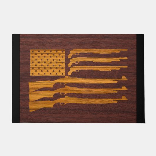 Pistool Rifle Flag Wood Deurmat (Voorkant)