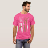 Pistool Rifle Hunt Duck Amerikaanse vlag T-shirt (Voorkant volledig)