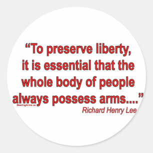 Pistool Rights - Richard Henry Lee Ronde Sticker