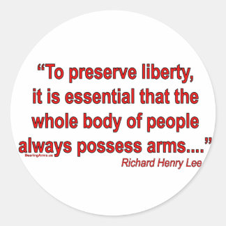 Pistool Rights - Richard Henry Lee Ronde Sticker