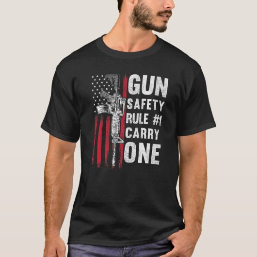 Pistool Safety Rule 1 Pro 2e wijziging AR 15 Ameri T-shirt (Voorkant)