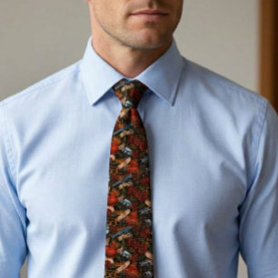 Pistool Schedel en Rozen Graffiti patroon Stropdas