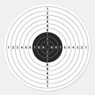 pistool schietend bereik stift oogdoelsymbool ronde sticker