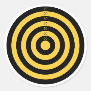 pistool schietend bereik stift oogdoelsymbool ronde sticker