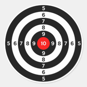 pistool schietend bereik stift oogdoelsymbool ronde sticker
