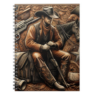 Pistool-slingerende cowboy: Wild West Portrait Notitieboek