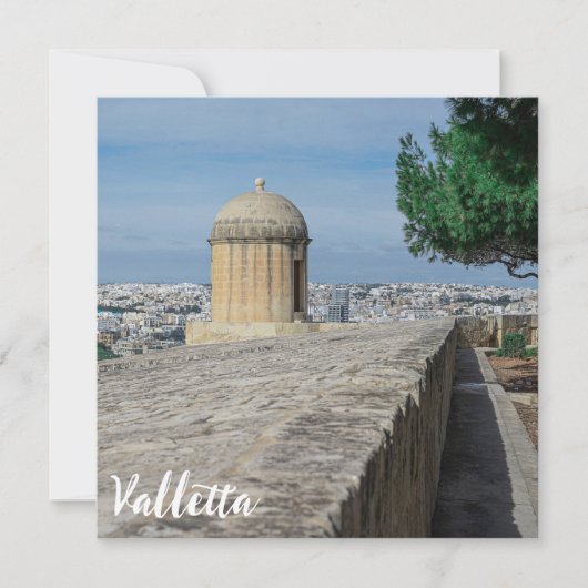 Pistool turret op de oude muren in Valletta, Malta (Voorkant)