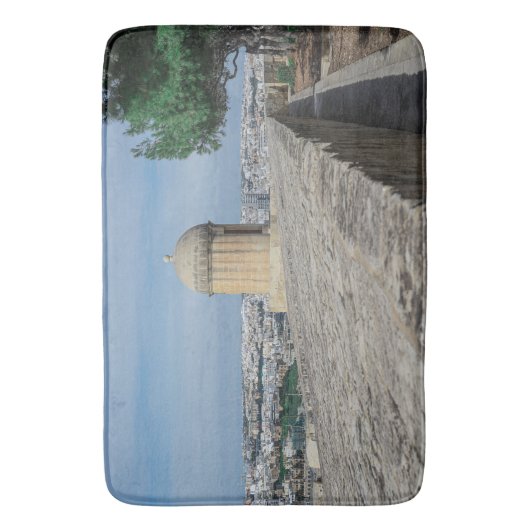 Pistool turret op de oude muren in Valletta, Malta Badmat (Voorkant Verticaal)