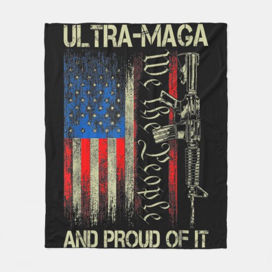 Pistool USA Flag Patriots Ultra MAGA en Prouwe Fleece Deken (Voorkant)