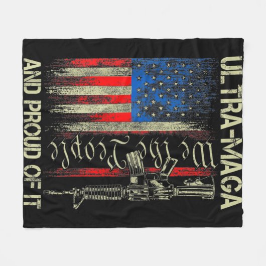 Pistool USA Flag Patriots Ultra MAGA en Prouwe Fleece Deken (Voorkant (Horizontaal))