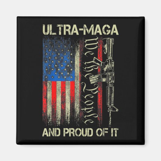Pistool USA Flag Patriots Ultra MAGA en Prouwe Magneet (Voorkant)