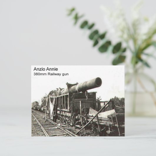 Pistool van de Eerste Wereldoorlog Anzio Annie Briefkaart (Staand voorkant)