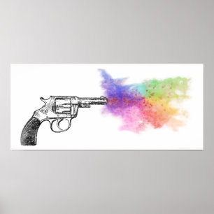 pistool van de liefde voor roken : regenboog : poster